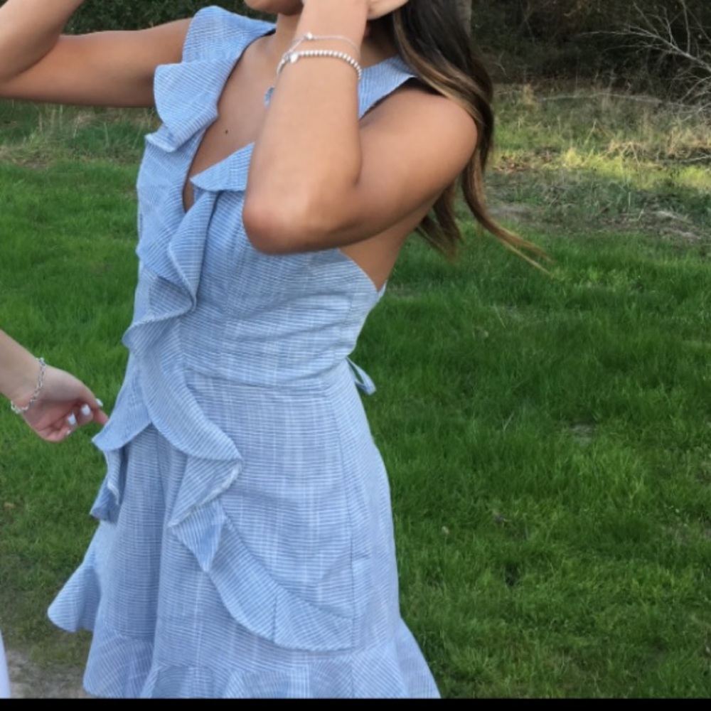 Blue ruffle romper